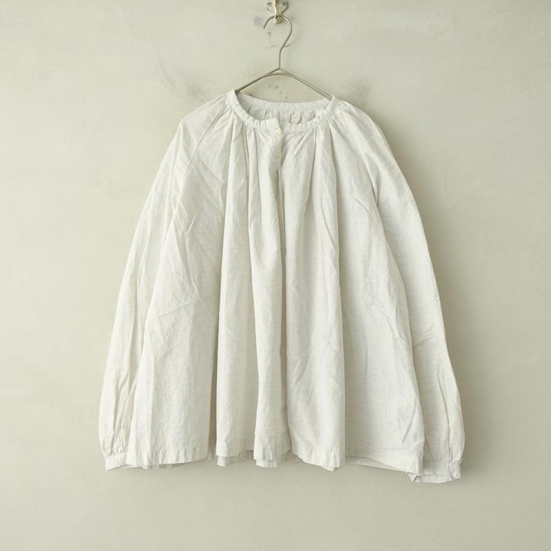 Gauze#（ガーゼ） *コットンギャザーブラウス*Fシャツライトグレー系 