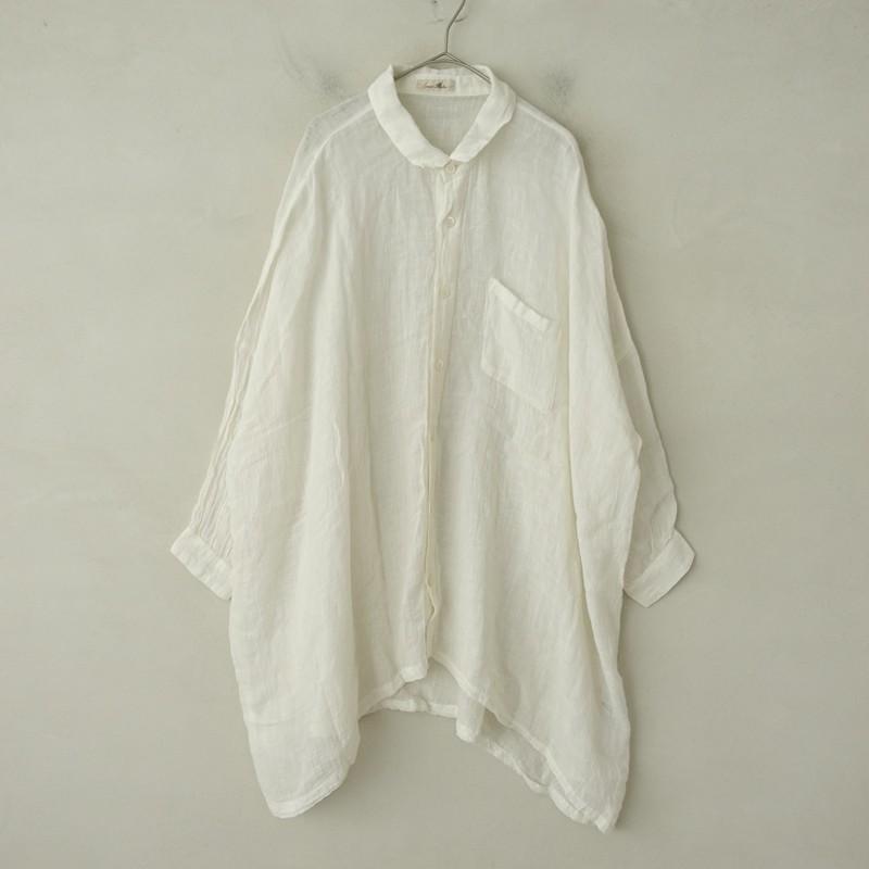 ネストローブ　リネンガーゼシャツ 新品未使用　nest robe nest Robe（ネストローブ） *リネンガーゼオーバーサイズシャツ*オフ