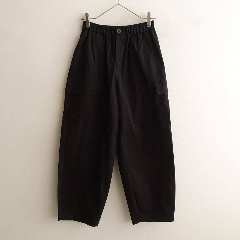 TANDEY 休日と詩 *コットンストレッチツイルイージーカーゴパンツ*黒