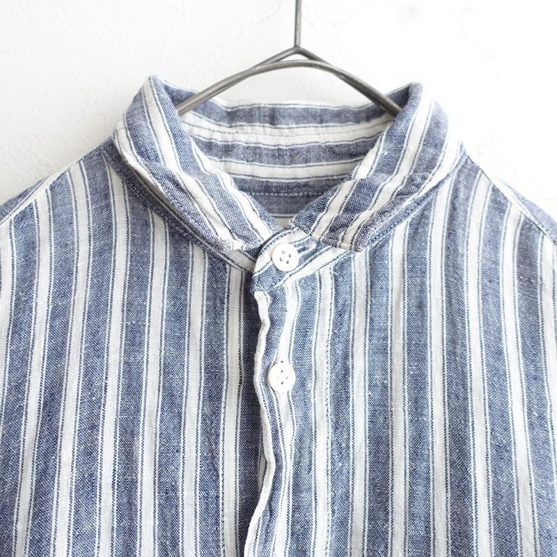 オールドマンズテーラー R&D.M.Co- *リネンストライプギャザーシャツ