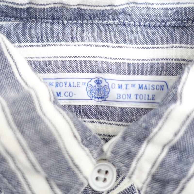 オールドマンズテーラー R&D.M.Co- *リネンストライプギャザーシャツ