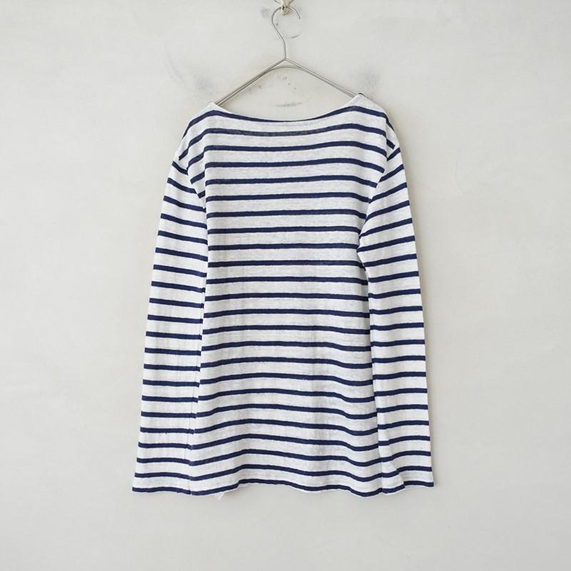 nest Robe（ネストローブ） *リネンニットボーダーボートネックプル