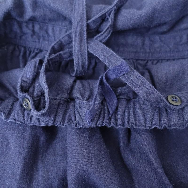 nest Robe（ネストローブ） *微起毛リネンエプロンワンピース*ネイビー  