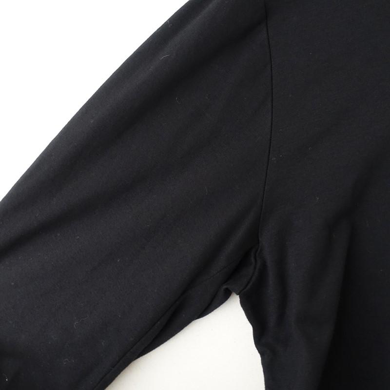 バイエイチ by H. *エルボーパッチデザインコットン長袖カットソー*1黒