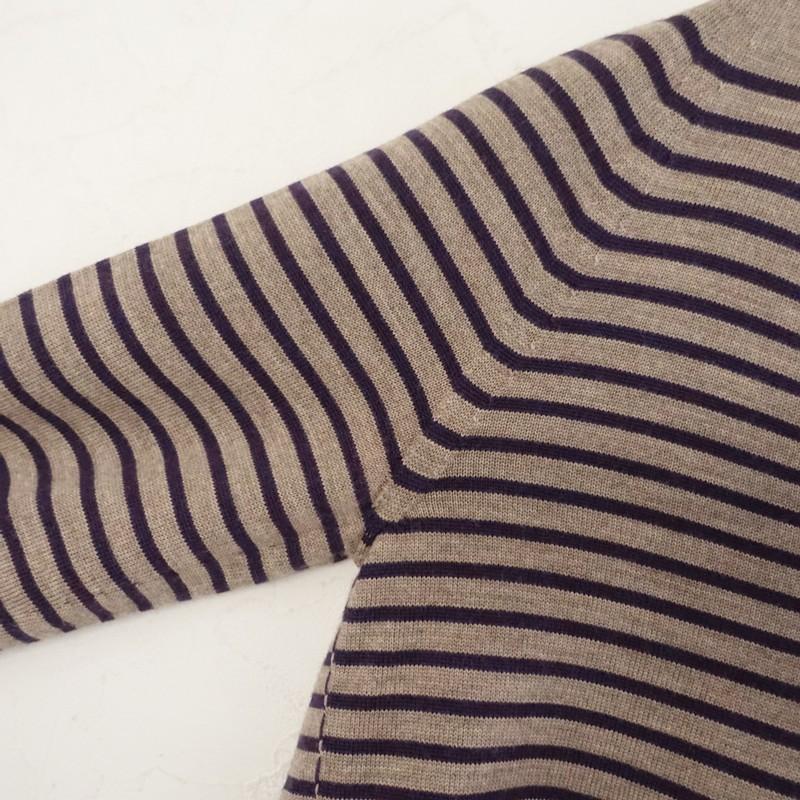 YURI PARK（ユリパーク） YURI+PARK *ウールニットボーダーVネックプル