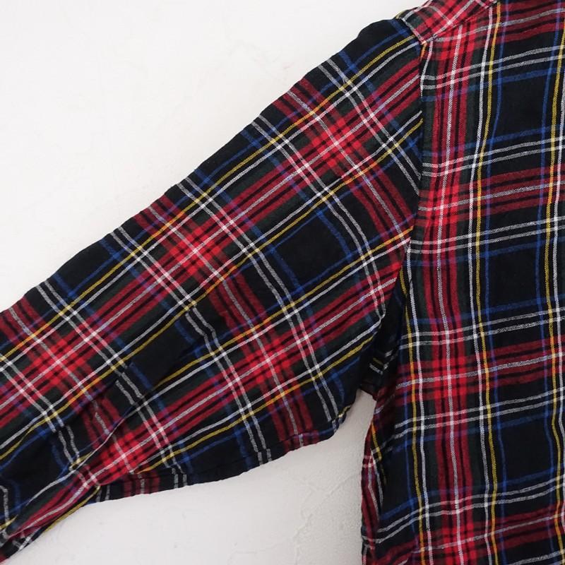 オールドマンテーラー タータンチェックリネン長袖シャツワンピース M