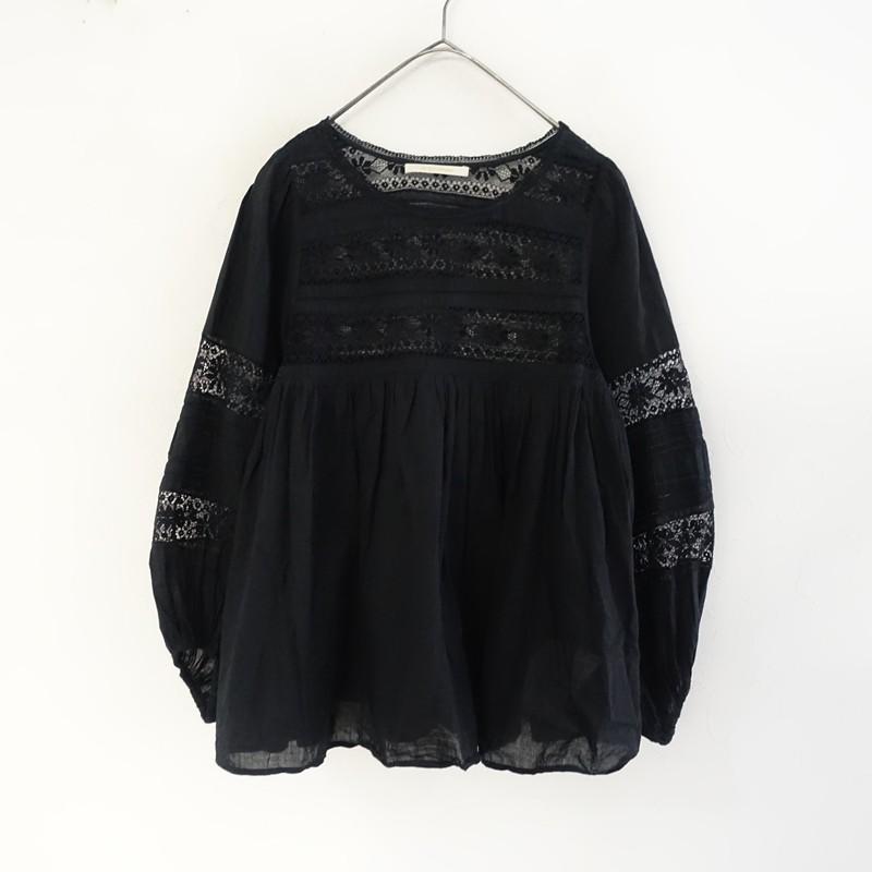 【ne Quittez pas】ヌキテパ 綿100% レース切替チュニック ne Quittez pas】ヌキテパ 綿100% レース切替チュニック