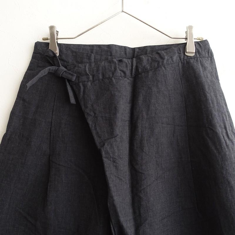 美品/定価3.0万】えみおわす *ふとまきパンツ*黒ブラック系無地ロング