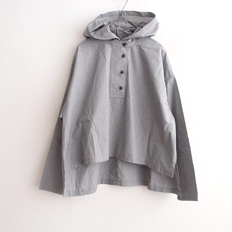 美品】ミズイロインド mizuiro-ind *フード付きショートプルオーバー 