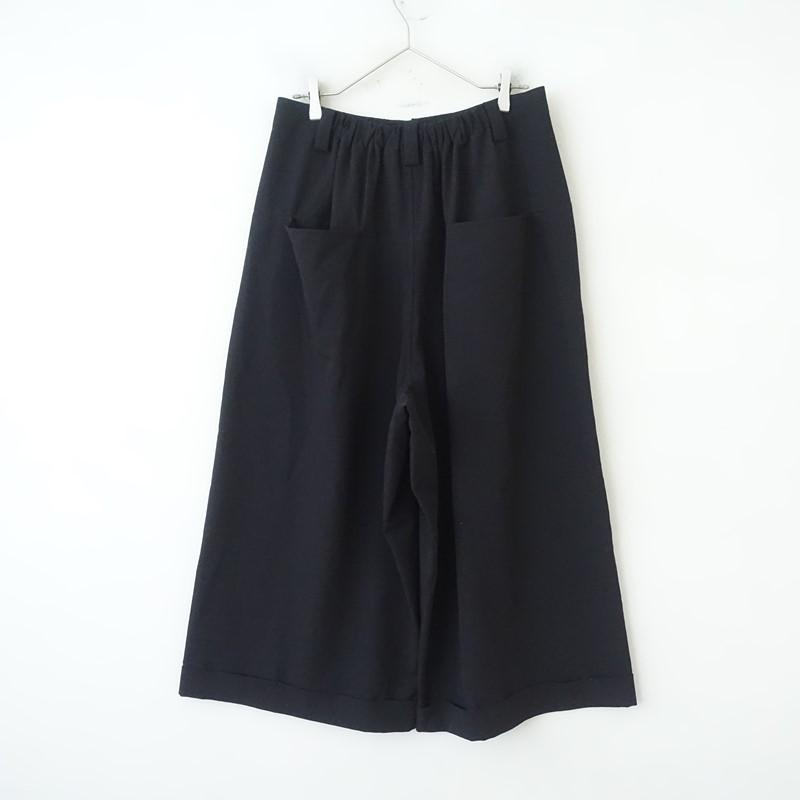 さちこモユル黒 サルエルパンツ 萌 モユル MOYURU *ワイドサルエルパンツ*M-Lブラック黒無地ロング(33