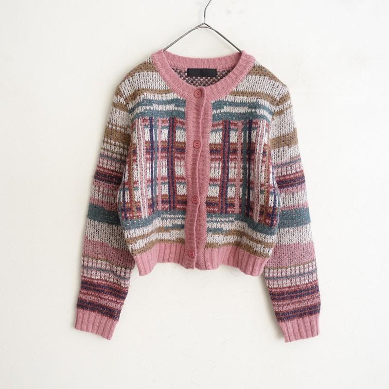 MICALLE MICALLE（ミカーレミカーレ） *ウール混チェック柄ニット