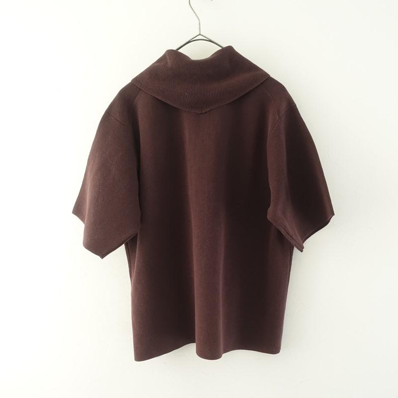 美品】ンニット NKNIT *コットンブレンドニットポロシャツ*2ダーク