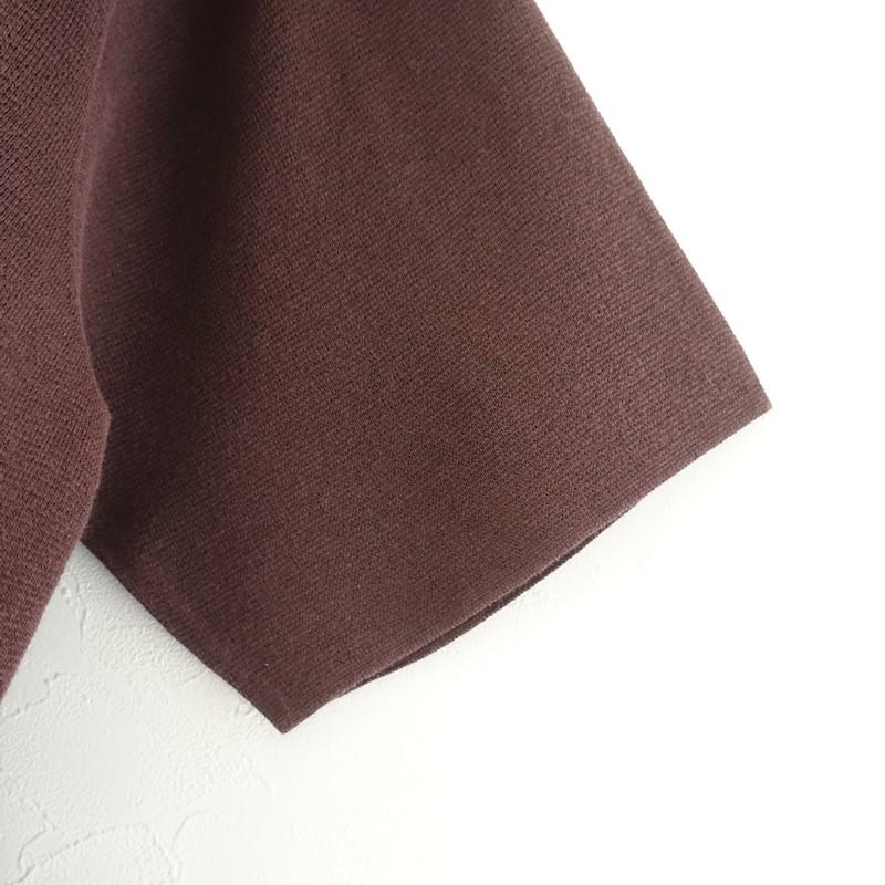 美品】ンニット NKNIT *コットンブレンドニットポロシャツ*2ダーク