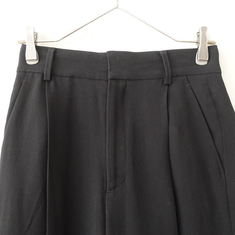定価1.9万】ロク 6 *ジョーゼットタックパンツ*34黒ブラック無地ロング