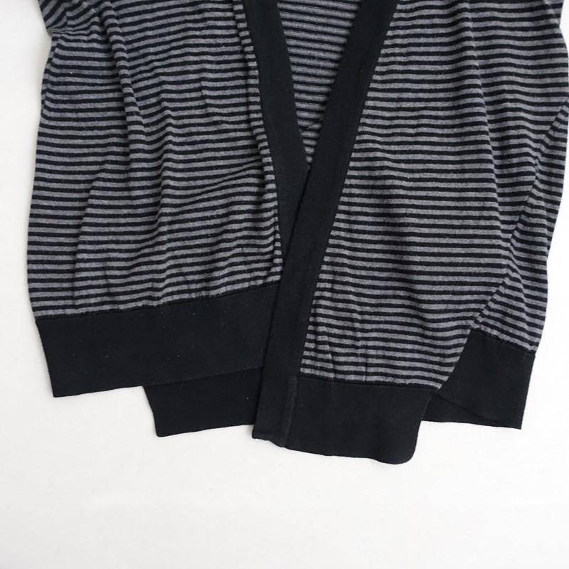 JOHN SMEDLEY ジョンスメドレー　 ボーダーカーディガン Ｍ　ウール JOHN SMEDLEY（ジョンスメドレー） JOHN SMEDLEY FOR WR *コットン