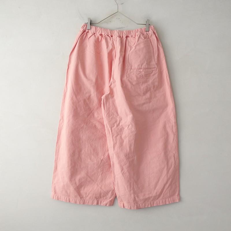 プール POOL *コットンタックワイドパンツ*ONRピンクウエストゴム無地