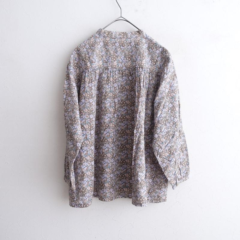 ICHI（イチ） *コットンリネン小花柄ブラウス*シャツフラワー長袖綿麻