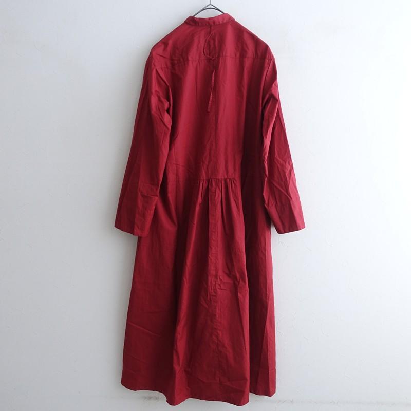 susuri ススリ *コットンピンタックシャツワンピース*1麻レッド長袖