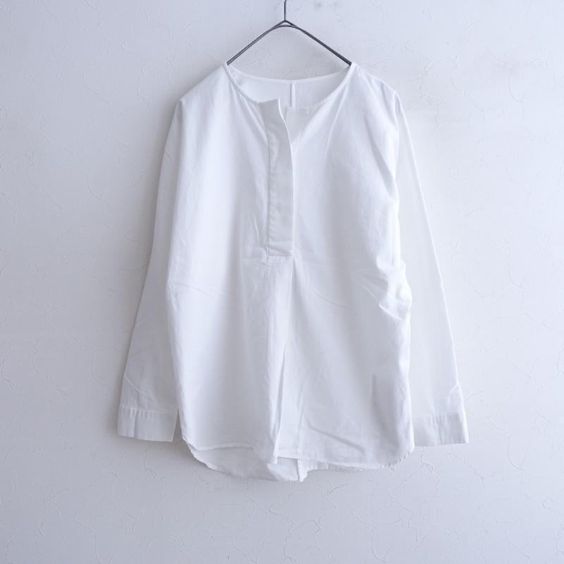 evam eva（エヴァムエヴァ） *コットンノーカラーシャツ*1白ホワイト