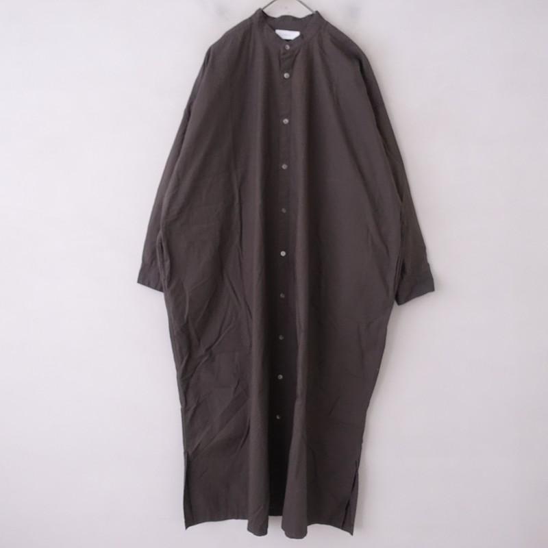 かぐれ kagure *コットンスタンドカラーシャツワンピース*Fグレー