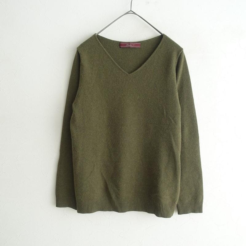 リゼッタ Lisette *ウールニットVネックプルオーバー*グリーン系カーキ 