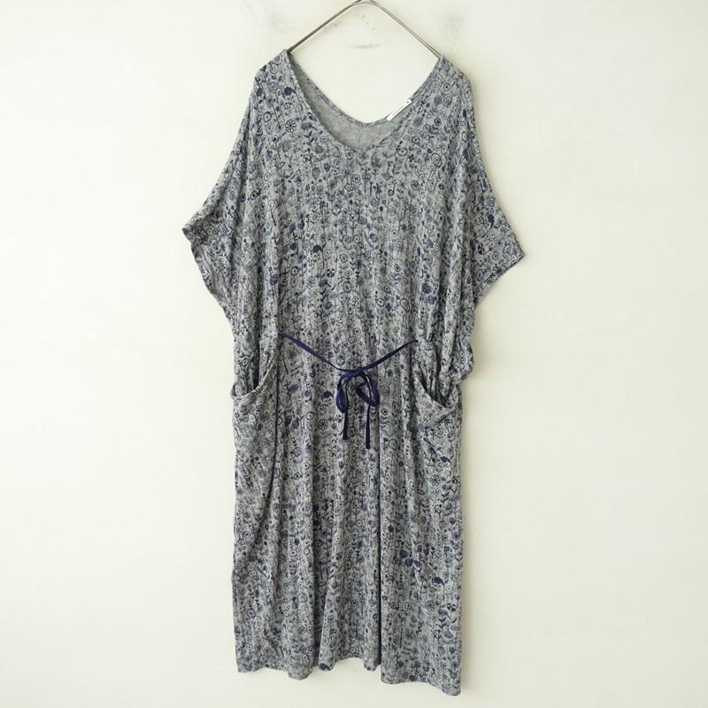 美品 ミナペルホネン letter of flower ドレス ワンピース 36 mina perhonen（ミナペルホネン） *letter of flower プリントニット