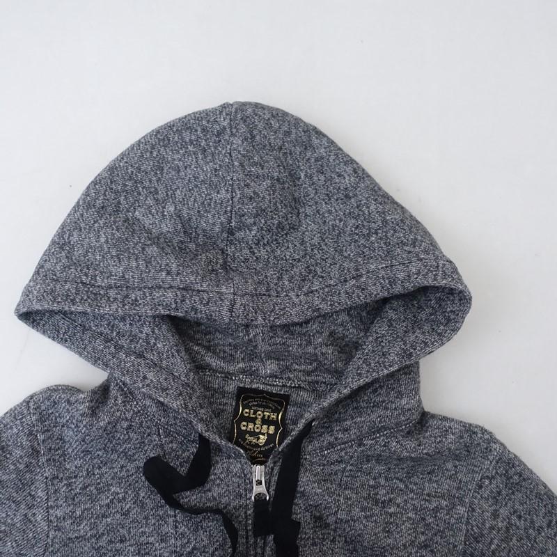 CLOTH&CROSS クロス＆クロス *コットン裏毛ジップアップフーデッド 
