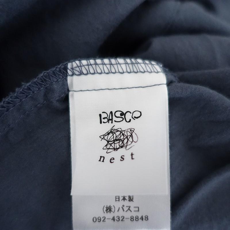 バスコ BASCO nest *コットンシャツワンピース*3ネイビーグレー長袖
