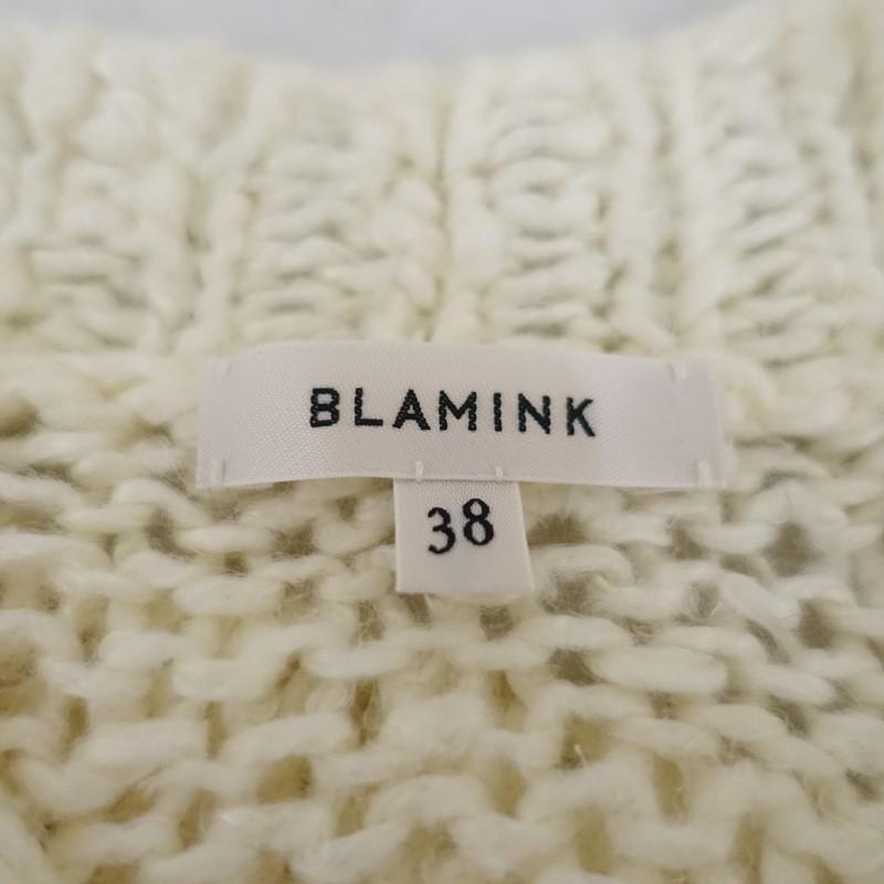 ブラミンク BLAMINK ☆リネン ニット ベスト☆38 BLAMINK ブラミンク *リネンニットベスト*38オフホワイト麻無地