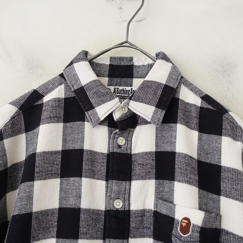 アベイシングエイプ A BATHING APE *コットンワッフルブロックチェック
