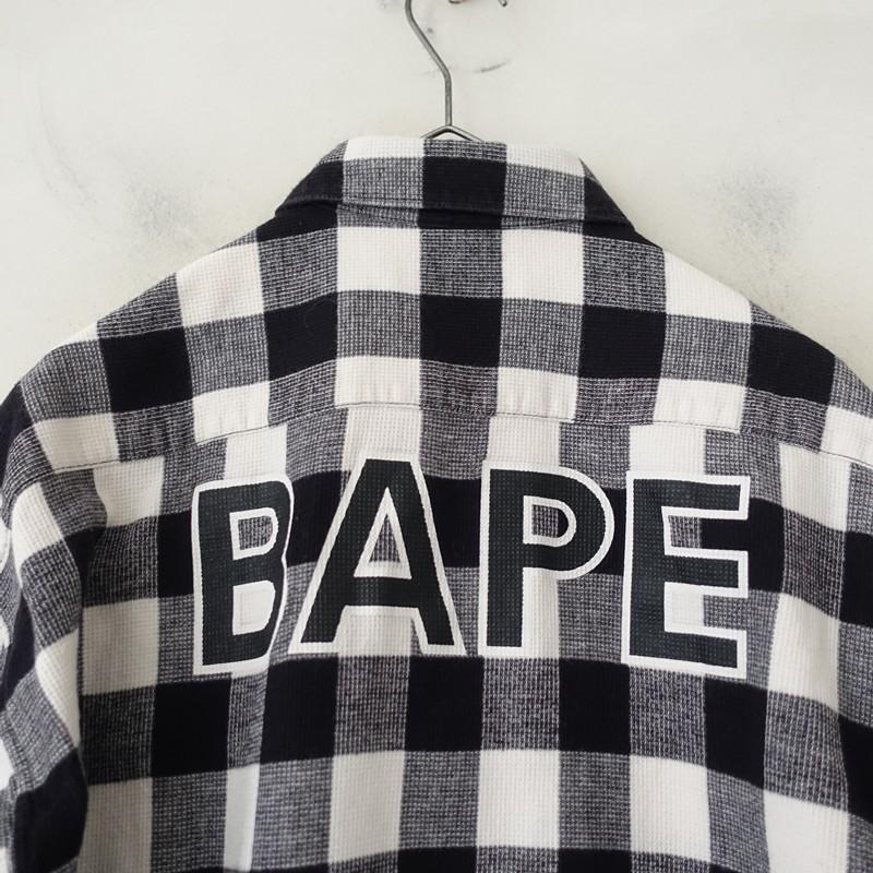 アベイシングエイプ A BATHING APE *コットンワッフルブロックチェック