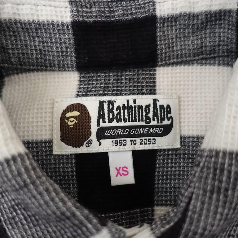 アベイシングエイプ A BATHING APE *コットンワッフルブロックチェック