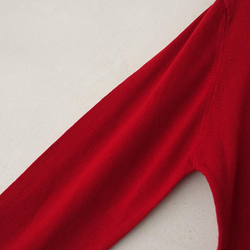 JOHN SMEDLEY（ジョンスメドレー） *ウールニットプルオーバー*Mレッド