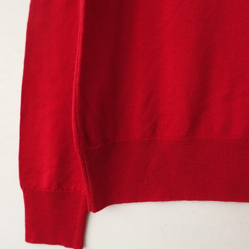 JOHN SMEDLEY（ジョンスメドレー） *ウールニットプルオーバー*Mレッド