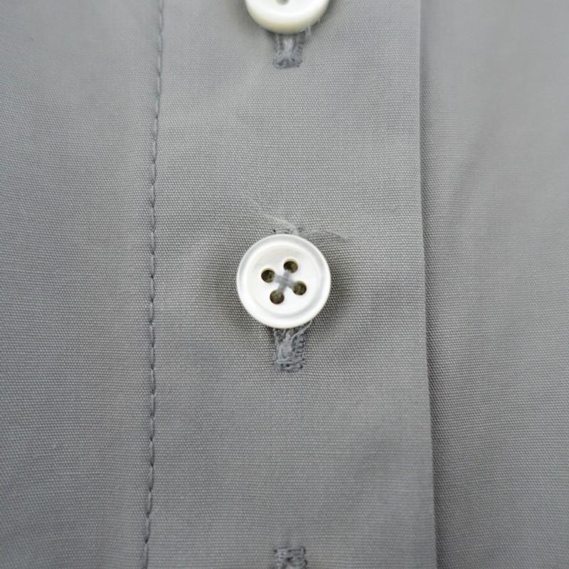 【定価4.7万】エバゴス ebagos *高密度サテン前開きワンピース*Lグレー長袖ロングスリーブ(33-2603-150)【80D62】の画像