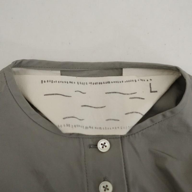 【定価4.7万】エバゴス ebagos *高密度サテン前開きワンピース*Lグレー長袖ロングスリーブ(33-2603-150)【80D62】の画像