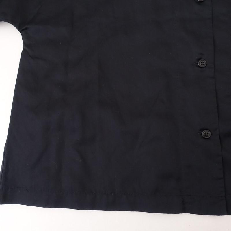 nest Robe（ネストローブ） *コットンシルク半袖ワイドシャツ*ブラック