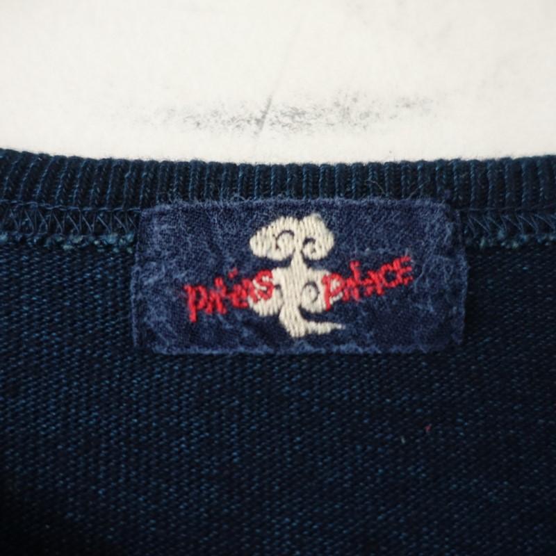 パラスパレス Pal'las Palace *インディゴ染めコットン花柄半袖Tシャツ