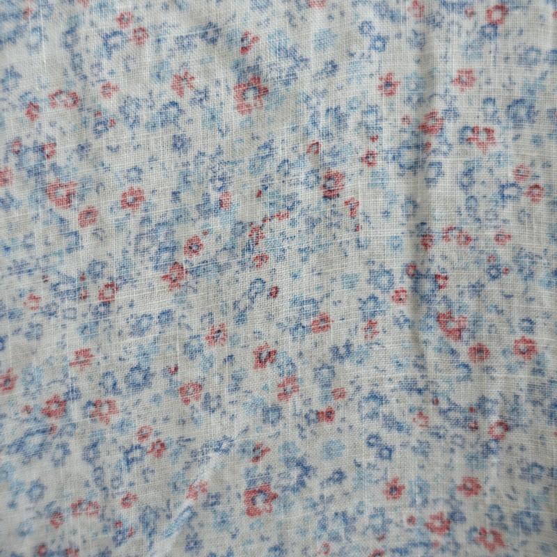 nest Robe（ネストローブ） *リネンスタンドカラー花柄シャツ