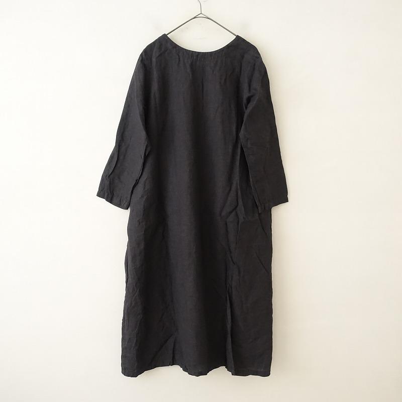 染】ネストローブ nest Robe *リネンギャザーワンピース*麻 