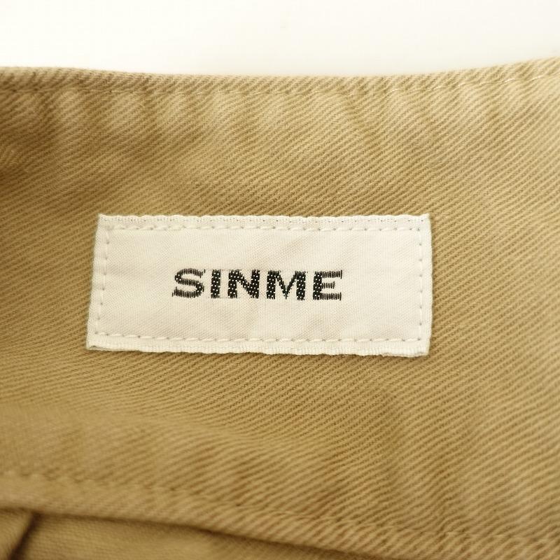 染】シンメ SINME *コットンタックパンツ*28綿ツイルベージュカーキ(34 