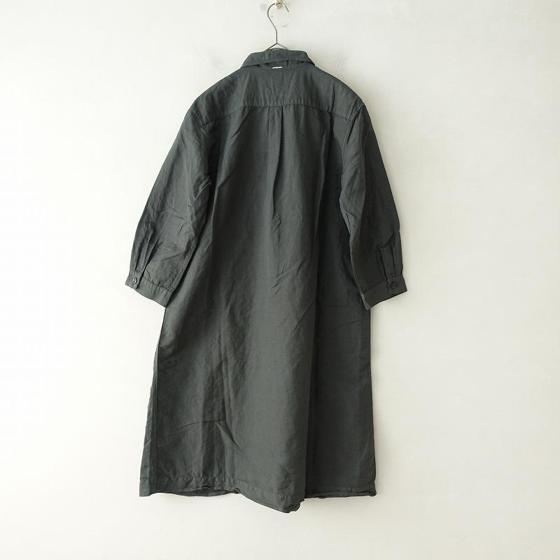 MARGARET HOWELL リネンシャツワンピース II マーガレットハウエル シャツワンピース リネン ダークグレー S