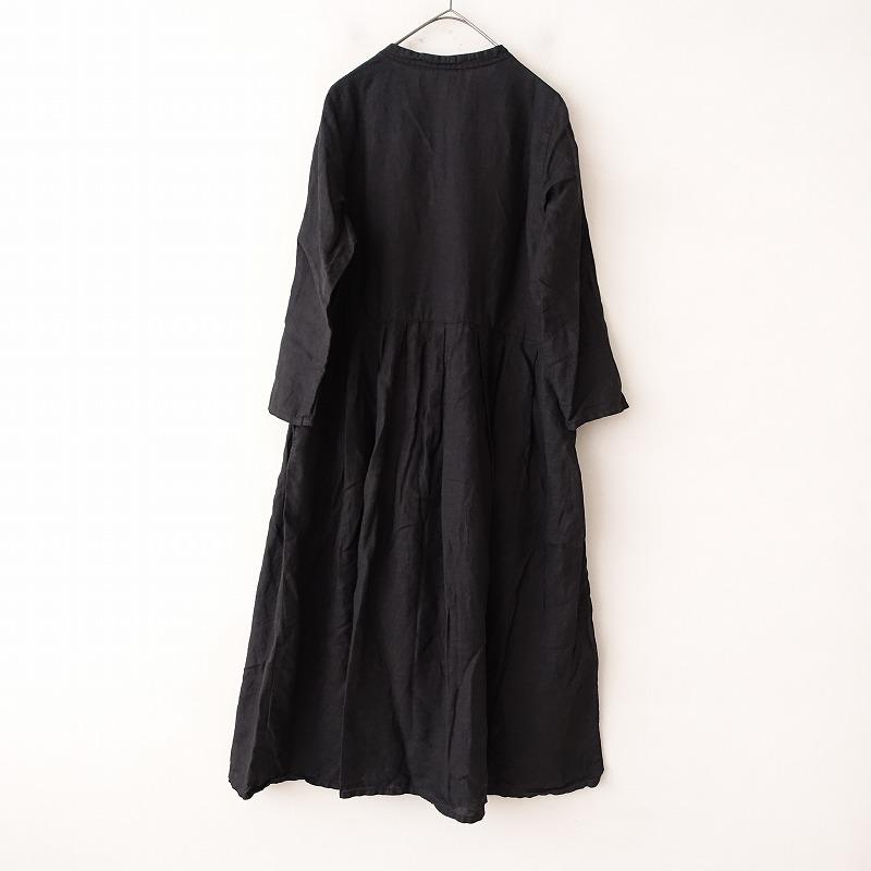 nest Robe //【染】ネストローブ *リネンVネックドレス*F麻 nest Robe //【染】ネストローブ *リネンVネックドレス*F麻