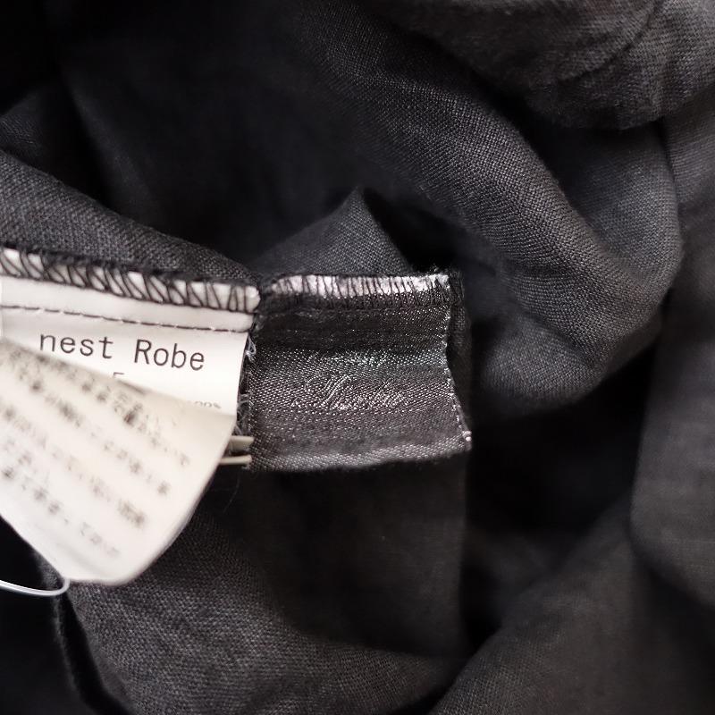 nest Robe //【染】ネストローブ *リネンVネックドレス*F麻 nest Robe //【染】ネストローブ *リネンVネックドレス*F麻