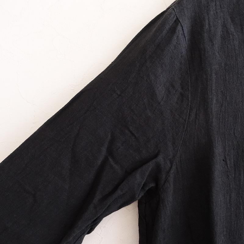 染】エヴァムエヴァ evam eva vie *リネンロングワンピース*麻スミクロ  