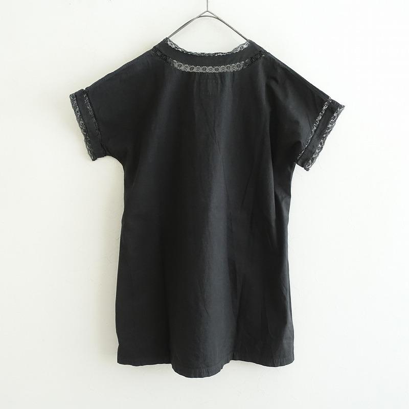 トゥジュー　ギャザープルオーバーブラウス　紺　コットンリネン トゥジュー ギャザープルオーバーブラウス 紺 コットンリネン TOUJOURS