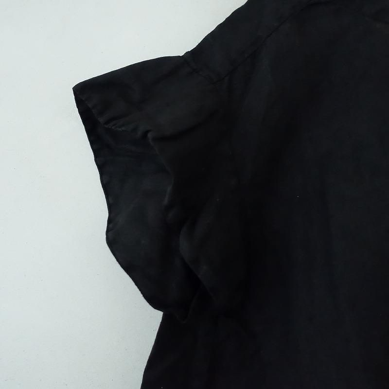 FRAMeWORK フレンチリネンフリルプルオーバー ブラック FRAMeWORK フレンチリネンフリルプルオーバー ブラック