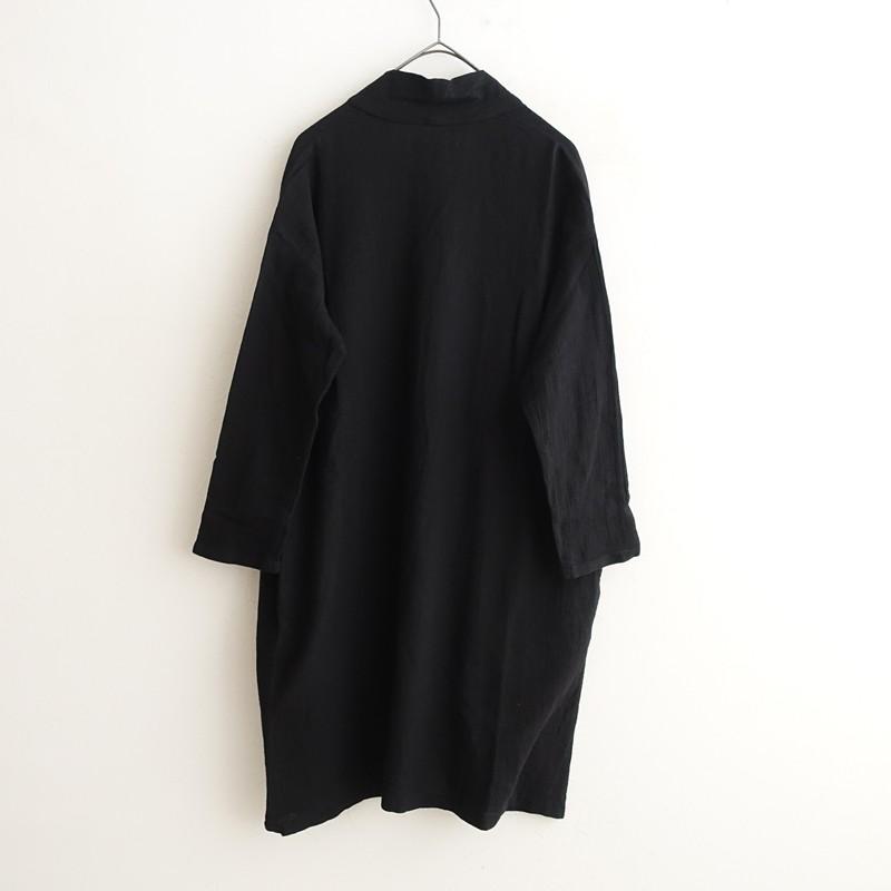 evam eva vie 【染】エヴァムエヴァ *コットンリネンローブ*ブラック黒