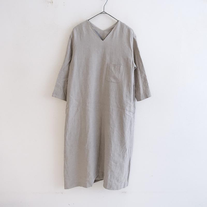 ゴーシュ スパンシルクリネンVネックワンピース 2【中古】【90H32 
