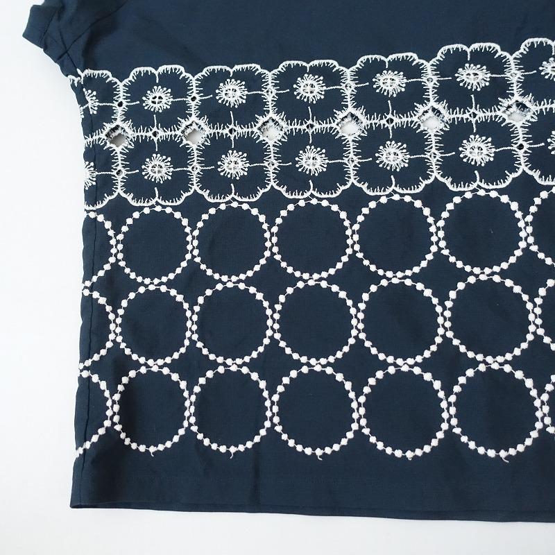 mina perhonen - 【新品】  mina perhonen / ミナペルホネン | 2023SS | tambourine×anemone パフスリーブブラウス | 38 | ネイビー | レディース mina perhonen（ミナペルホネン） 【美品/2023SS/定価4.4万】ミナ